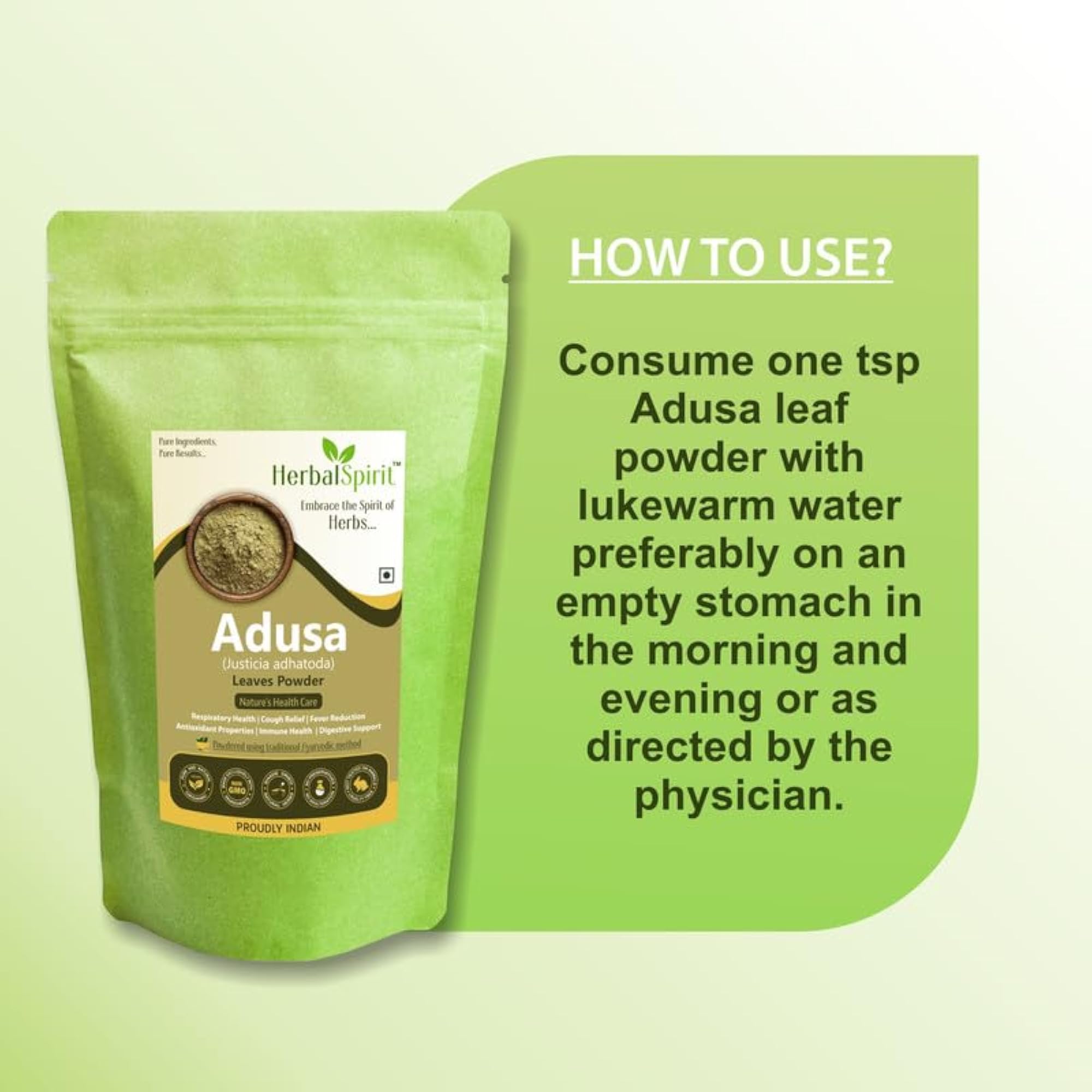 Herbal Spirit Powder Adathodai Vasaka Adulsa 250 Gram